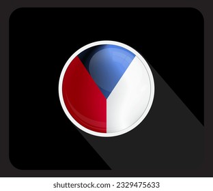 Icono de la bandera del Orgullo Glossy Círculo Checo
