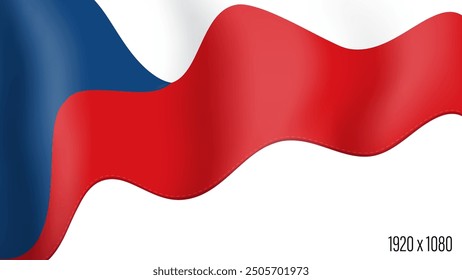 Czech country flag realistic independence day background. Czech commonwealth banner in motion waving, fluttering in wind. Festive patriotic HD format template for independence day