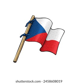 Ilustración vectorial de bandera checa de Country