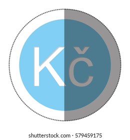 Czech crown currency symbol icon, vector illustration