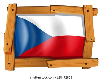 Czech emblem in wooden frame
