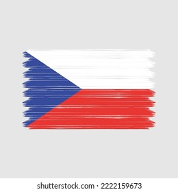 Pintura de pincel de bandera checa