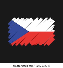Czech Flag Brush Vector Illustration