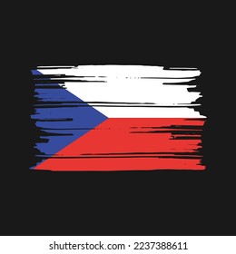 Ilustración del vector de pincel de bandera checa