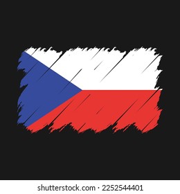Ilustración del vector de pincel de bandera checa