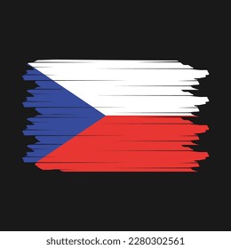 Ilustración del vector de pincel de bandera checa