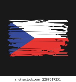 Tschechische Flagge - Vektorgrafik mit Pinselstrich