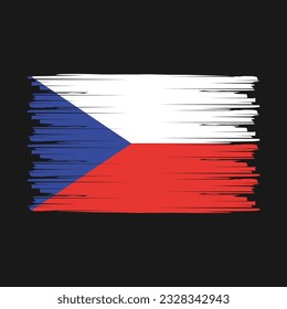 Czech Flag Brush Vector Illustration