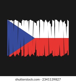 Czech Flag Brush Vector Illustration