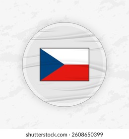Czech Flag in a Circular Emblem Design, Abstract Round Sticker Illustration. This high-quality vector graphic is perfect for use in patriotic designs, international events, sport competitions.