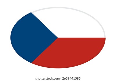 Czech flag ellipse shaped. vector	