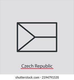 Czech flag icon vector icon.Editable stroke.linear style sign for use web design and mobile apps,logo.Symbol illustration.Pixel vector graphics - Vector