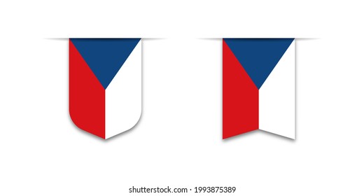 Czech flag. Label flag icon, checkbox sign. Flags of the world. Vector illustration