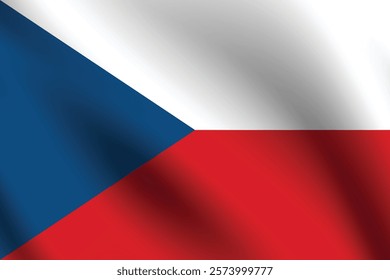 Czech flag official colors and proportion digital vector illustration. Pleated flag.