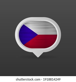 Czech flag realistic flag. Made in Czech. Vector illustration.