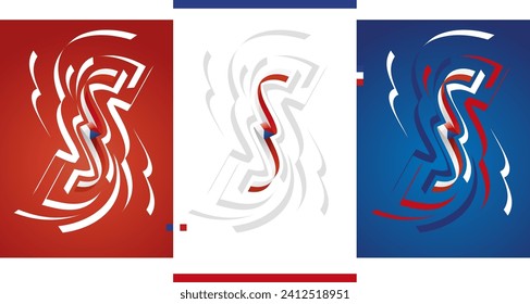 Czech flag ribbon vector illustration set on red white blue isolated background. Simple usage flag of Czehia for poster, brochure, flyer, cover, banner, holidays, carnevals, festive, anniversaries