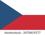 Czech flag. Flag of Czech. Standard color. Standard size. Icon design. Computer illustration. Digital illustration. Vector illustration.