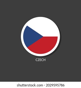 Czech flag vector circle shape.