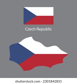 Czech Flag vector with map