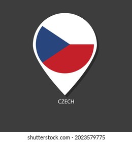 Czech flag Vector marker with flags.
