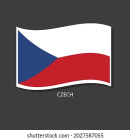 Czech flag vector version waving flags. 