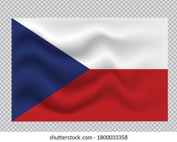 Czech flag with wavy 3d effect.