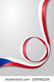 Czech flag wavy abstract background. Vector illustration.