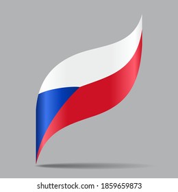Bandera checa ondeando fondo abstracto. Ilustración vectorial.