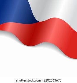 Czech flag wavy abstract background. Vector illustration.