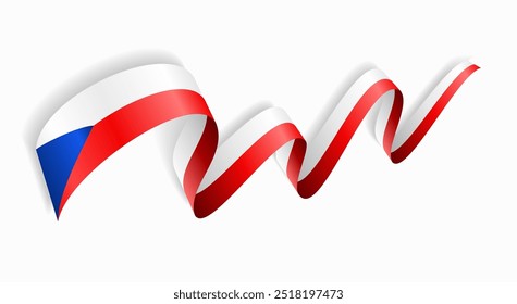 Fundo abstrato ondulado da bandeira checa. Ilustração vetorial.