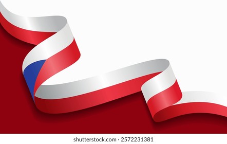Czech flag wavy abstract background. Vector illustration.