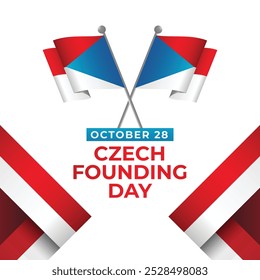 Czech Founding Day vector design template good for celebration usage. Czech Founding Day design. flat design. eps 10.