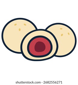 Ovocné knedlíky Czech Fruit Dumplings flat color vector illustration template design