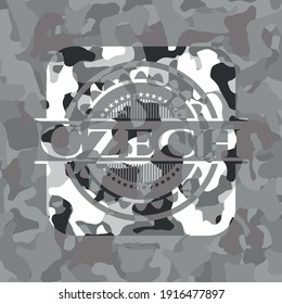 Czech grey camouflage emblem. Vector Illustration. 