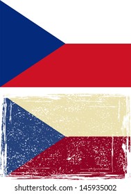 Czech grunge flag. Vector illustration.