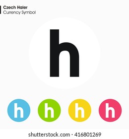 Czech Haler sign icon.Money symbol. Vector illustration.
