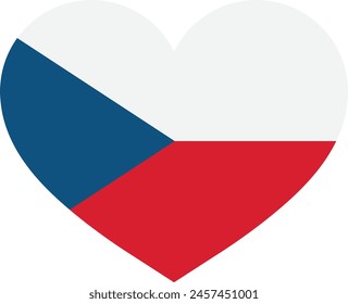 Czech heart flag . Czech Republic love symbol . Czech flag in heart shape . Vector illustration