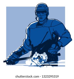 Czech Hokey player on the Czech flag
