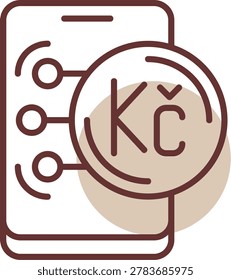 Czech Koruna Creative Illustration Icon Design