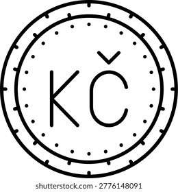 Czech Koruna Illustration vector Icon Design