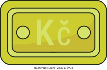 Czech Koruna Note Icon Currency Finance Illustration