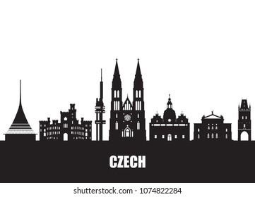 Czech Landmark Global Travel And Journey paper background. Vector Design Template.used for your advertisement, book, banner, template, travel business or presentation.