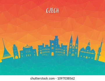 Czech Landmark Global Travel And Journey paper background. Vector Design Template.used for your advertisement, book, banner, template, travel business or presentation.