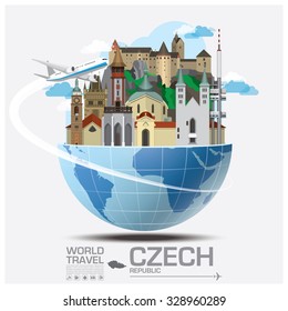 Czech Landmark Global Travel And Journey Infographic Vector Design Template