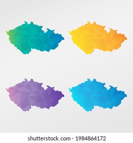 Czech Low Poly Map Clip Art Design. Geometric Polygon Graphic National Icon. Vector Illustration Symbol.