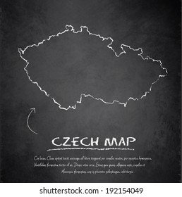 Czech map blackboard chalkboard vector