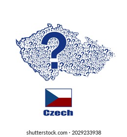 Czech map flag made from question mark.