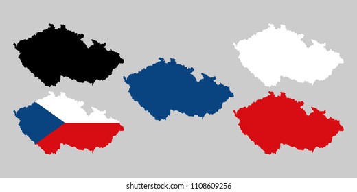 Czech map with national flag decoration