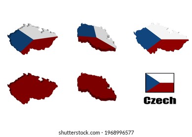 Czech map on white background. vector illustration.