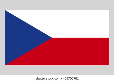 Czech official  flag, vector illustration